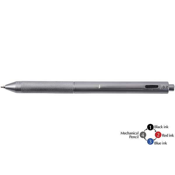 עט X-pen בירו כדורי 4באחד כסוף מט XP-671b X-Pen BUREAU